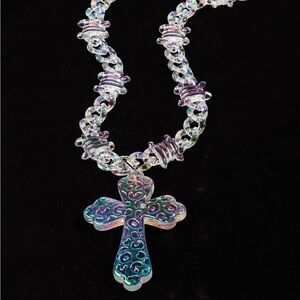 Acrylic Streetwear Necklace Iridescent